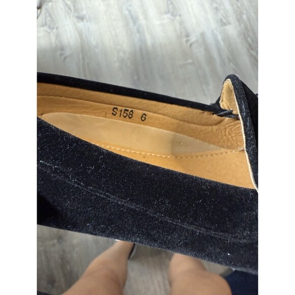 Tip Top Boys Black Velvet Loafers Size 6 Dress Slip-On Shoes w/ Metal Bit Accent - Picture 6 of 7
